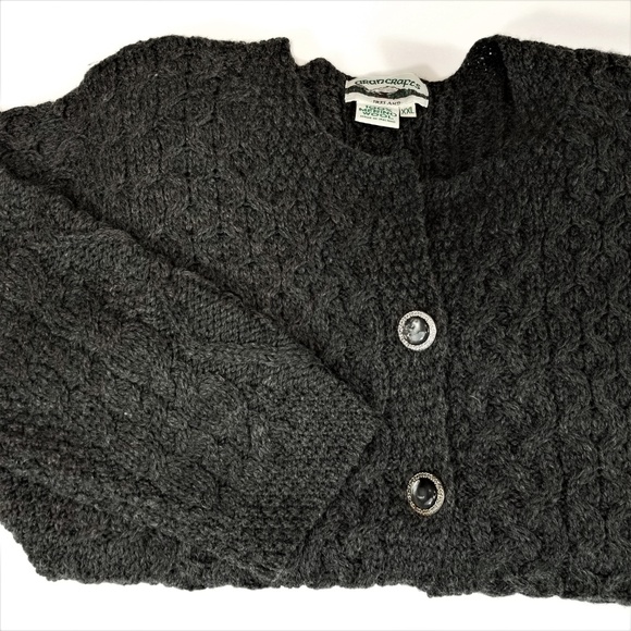 Aran Crafts Ireland Sweater Merino Wool Cable Knit - Picture 6 of 8
